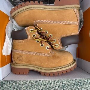 Timberland Premium 6” Waterproof Boot Wheat Nubuck Toddler Size 6M